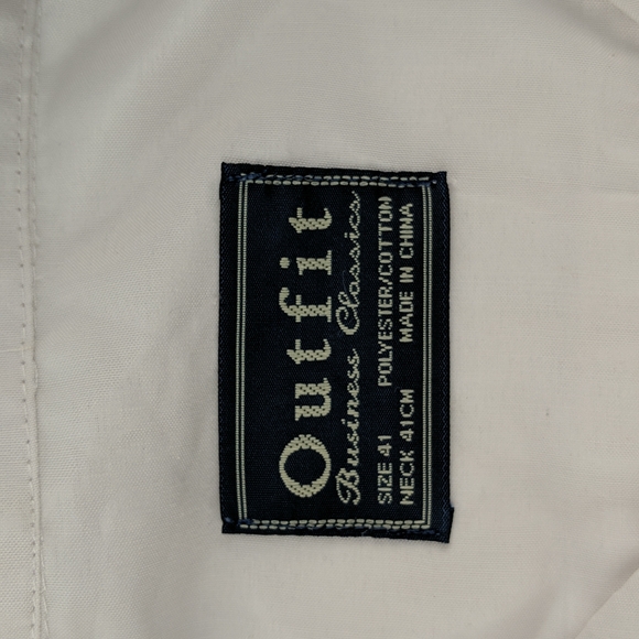 Outfit Business Classics Men's Shirt Size 41 White Short Sleeve Button Front - Picture 5 of 7